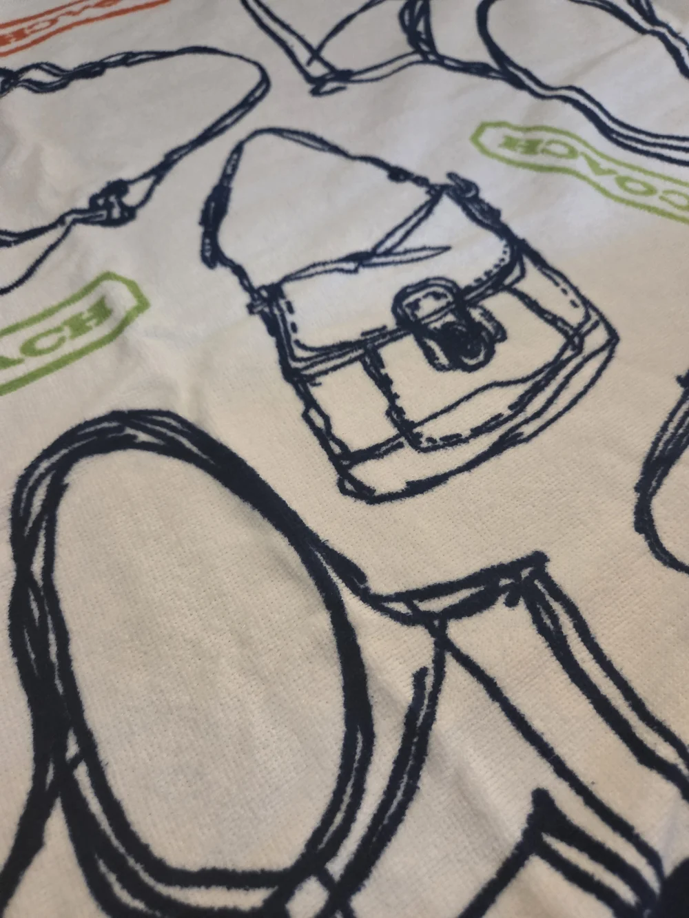 Coach White/Navy RARE Beach Towel NWOT